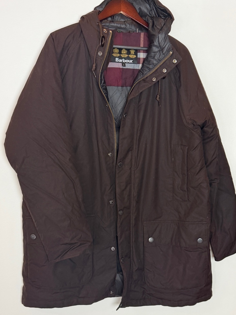 Barbour Beaufort Dark Brown Hooded Field Coat